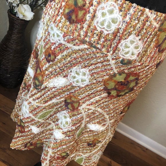 Sevier Skirts Floral Tweed Wool Vintage Fall Winter MIDI Skirt Medium - Picture 2 of 6